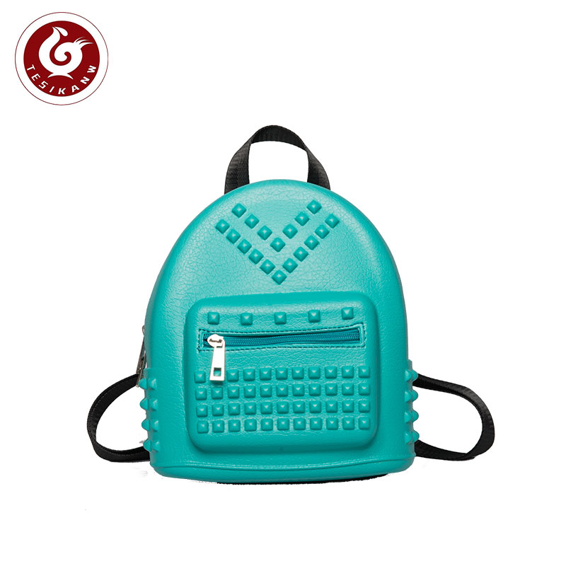 OEM ODM Top quality custom cute small EVA waterproof rivet backpack for girls blue