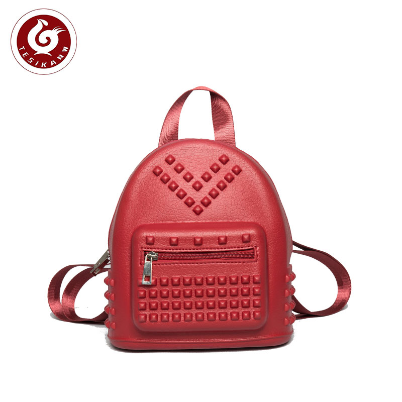 OEM ODM Top quality custom cute small EVA waterproof rivet backpack for girls red atc.