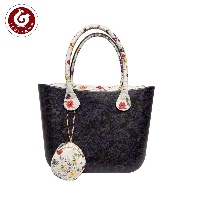 OEM ODM Europe Italy Hot Selling Molded In One body EVA Jelly Bag With Trim Tote Bag butterfly