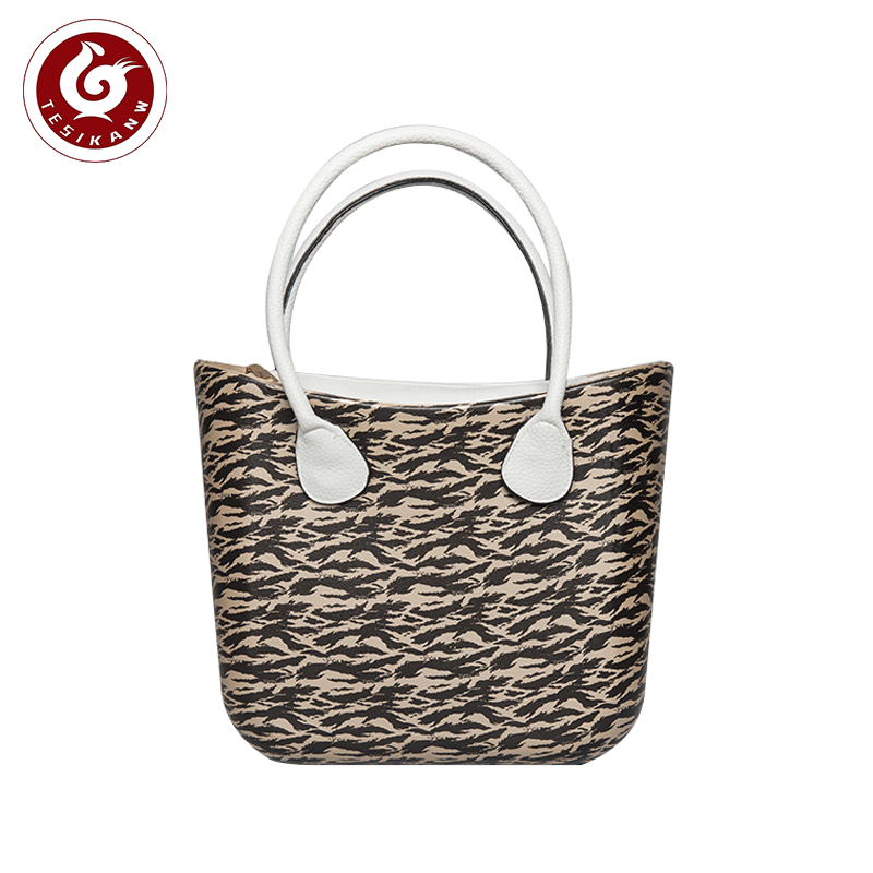 OEM ODM Europe Italy Best Seller EVA Color Printing Beach Medium Handbag  Leopard print